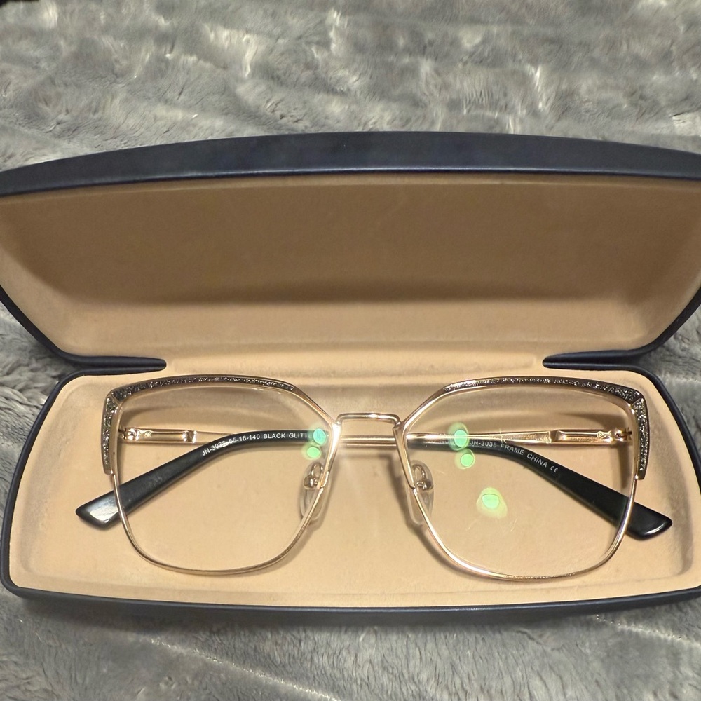 Elegant Gold and Black Eyeglasses JO NOELLA